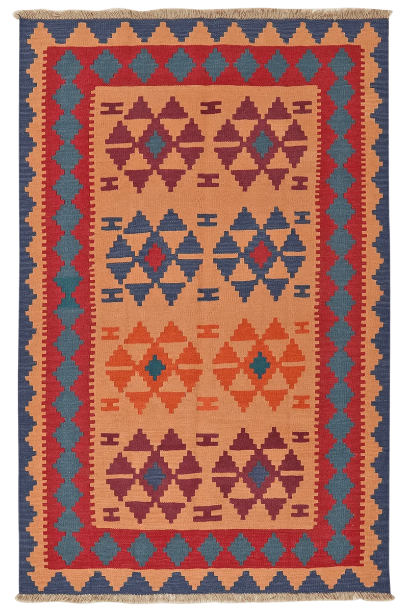 Kelim Gashgai · Handgewebt – Beige, 189x122 cm