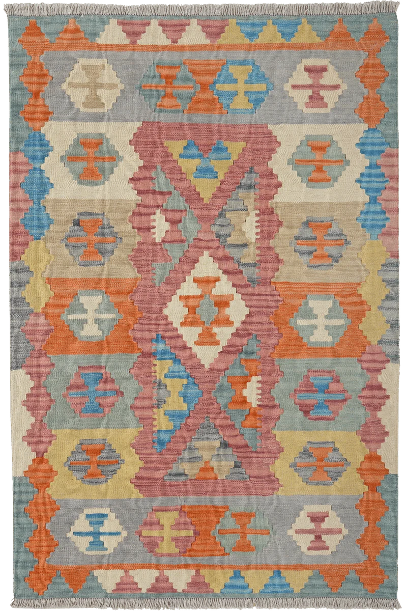 Kelim Gashgai · Handgewebt – Rosa, 155x104 cm