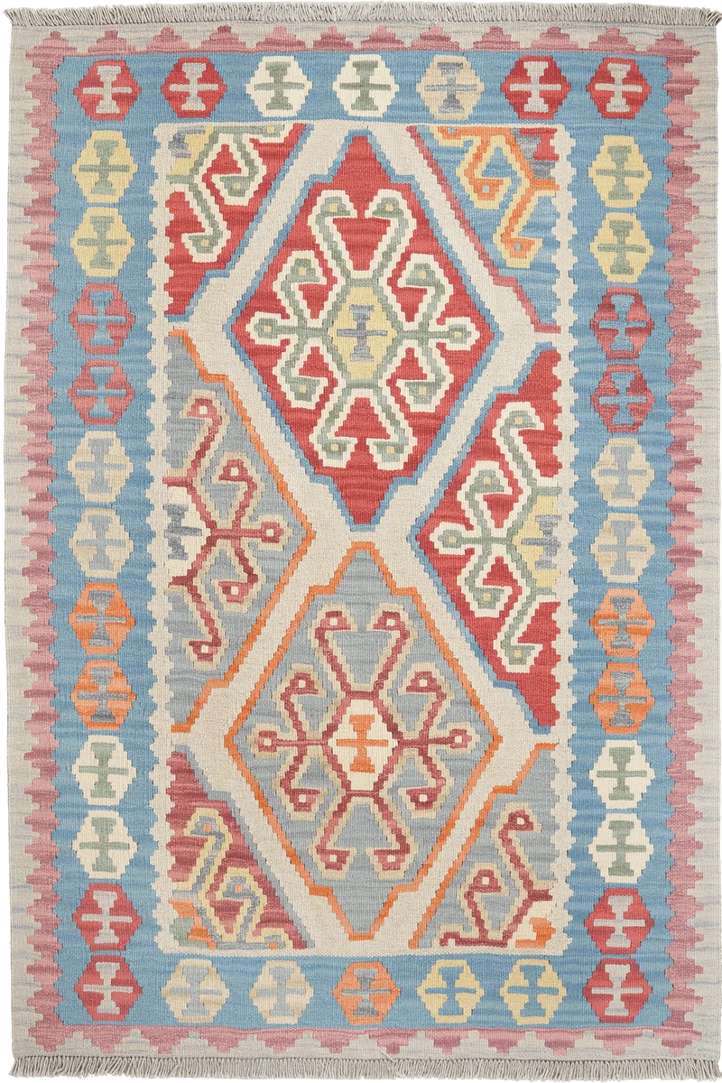 Kelim Gashgai · Handgewebt – Grau, 180x122 cm