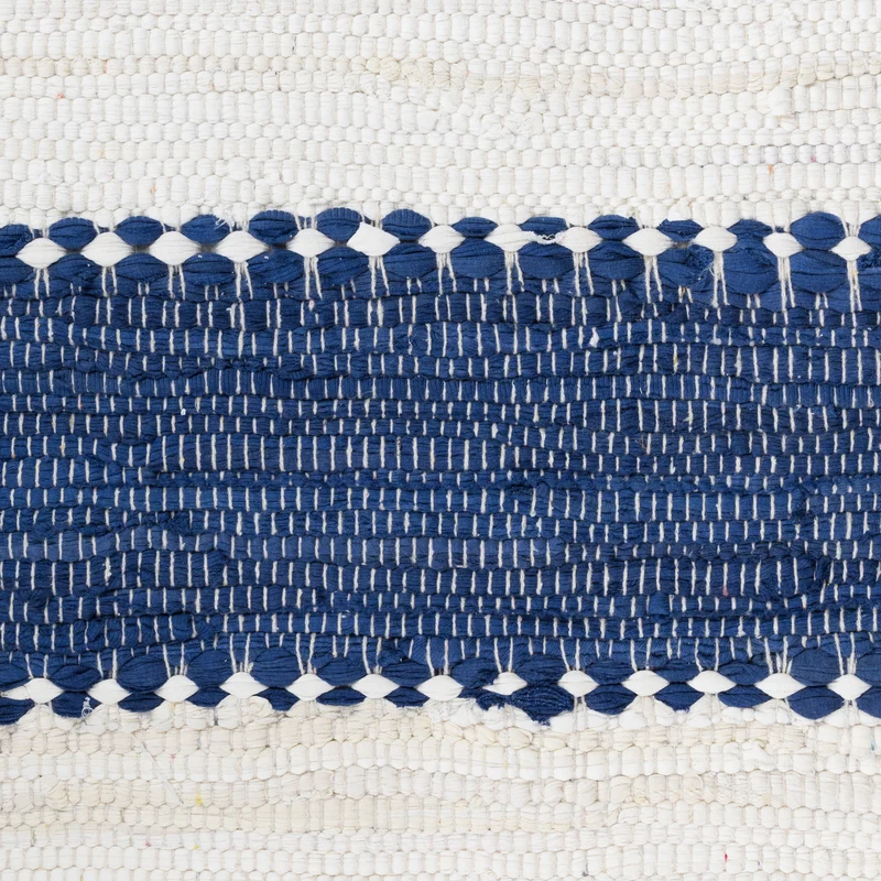 Traditioneller DURRIE Teppich blau-weiss-dunkel rechteckig div.Größen