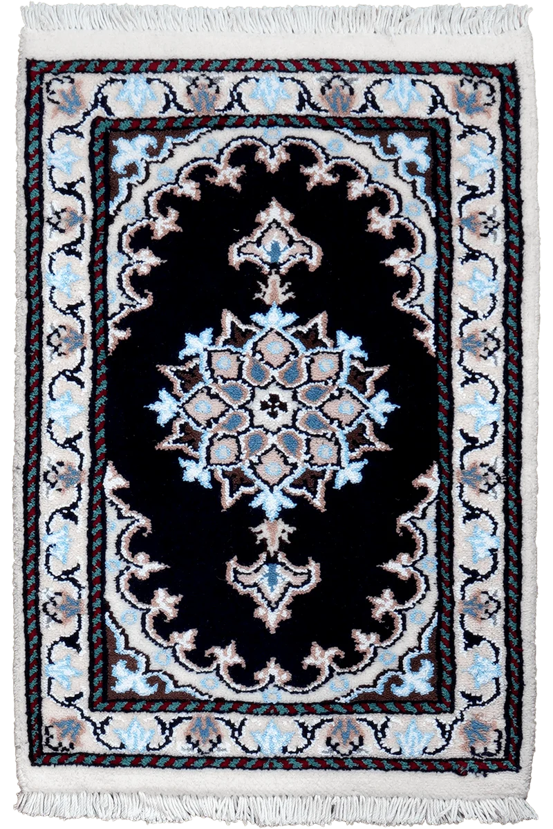 Nain 12La · Handgeknüpft – Blau, 60x41 cm