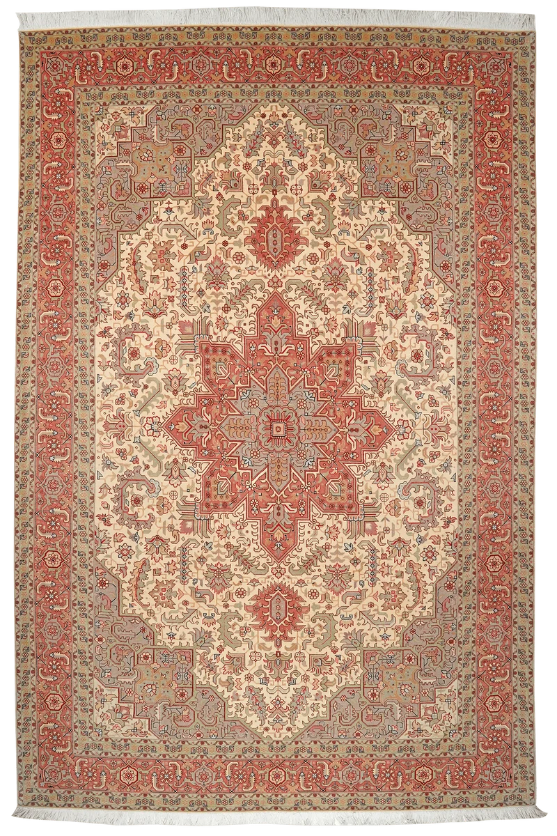 Tabriz 50 Raj · Handgeknüpft – Beige, 307x207 cm