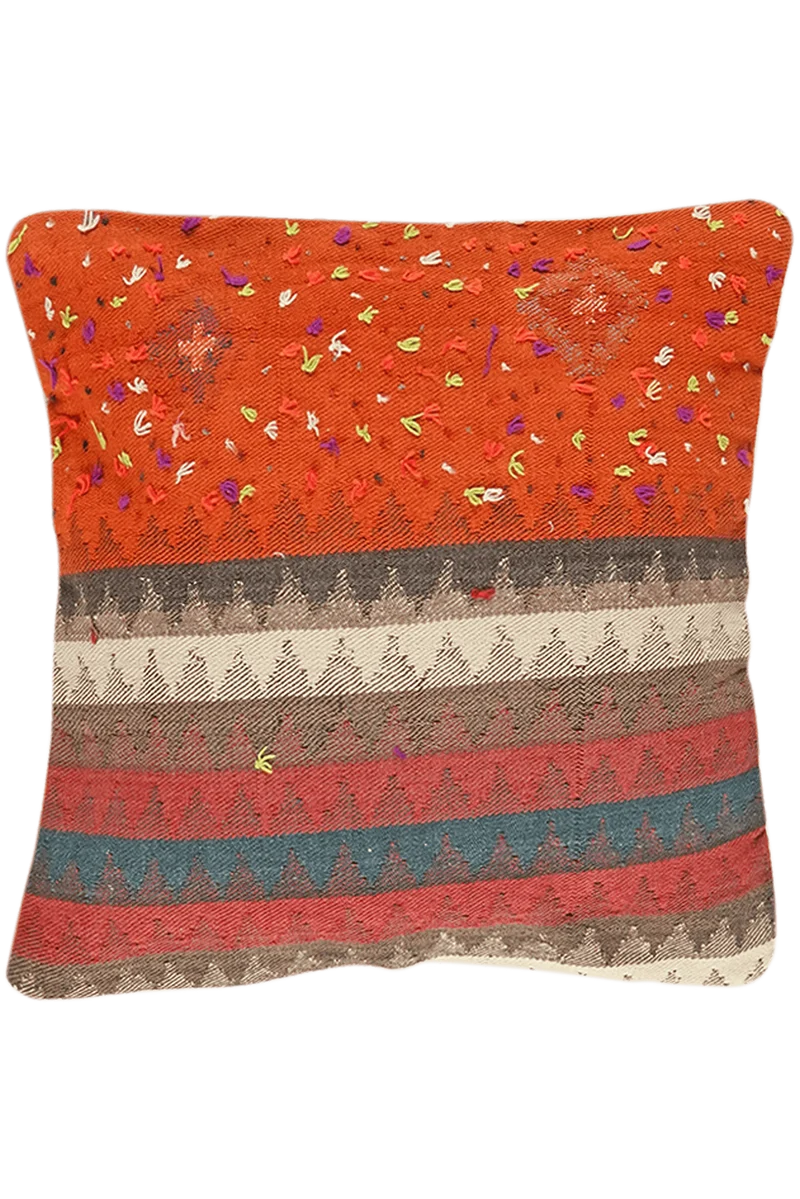 Kelim Kissen · Handgefertigt – Bunt, 65x65 cm