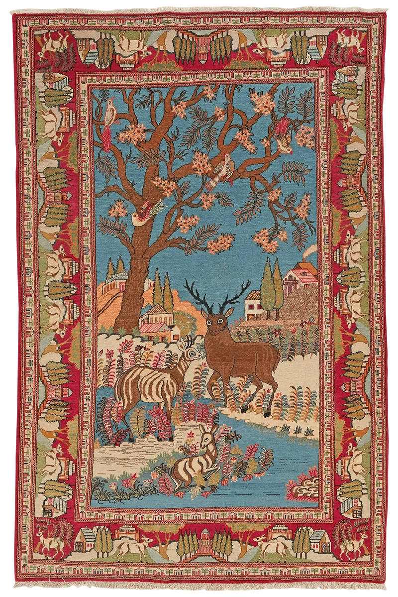 Kashan · Handgeknüpft – Blau, 210x135 cm