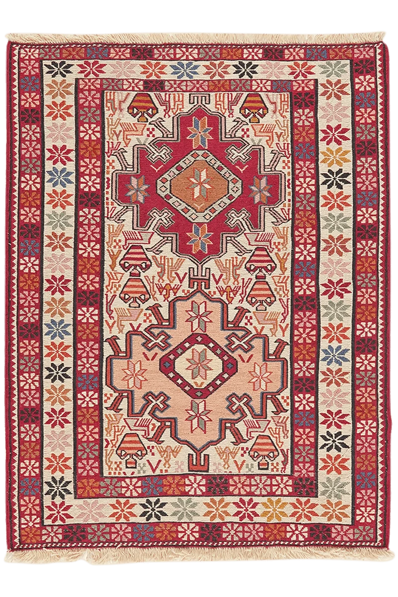 Sumak Shahsavan · Handgewebt – Beige, 100x76 cm