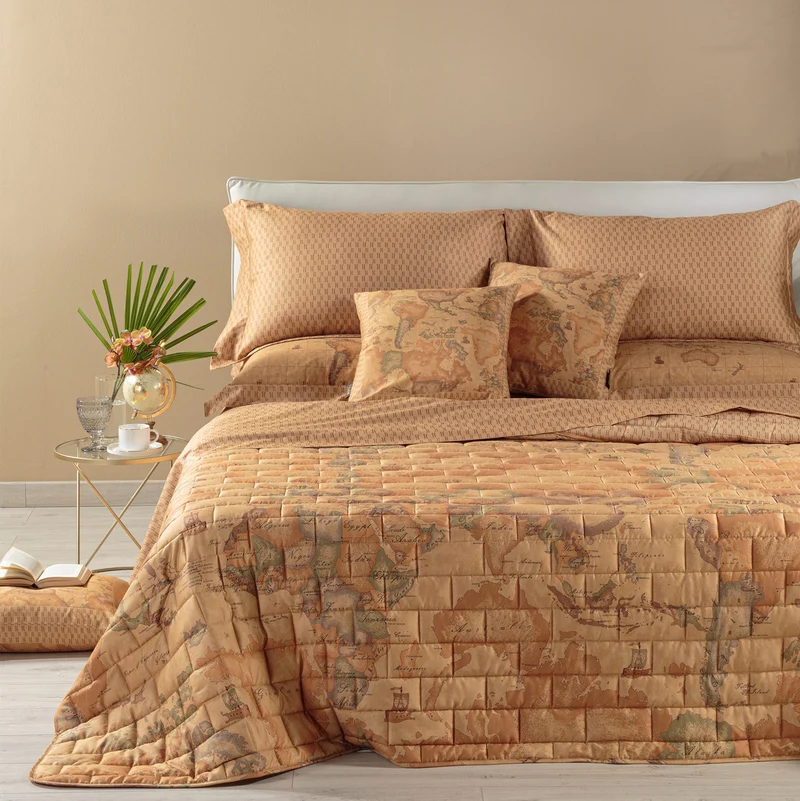 Copriletto Primaverile Geo Classic in Raso di cotone 80 gr/mq