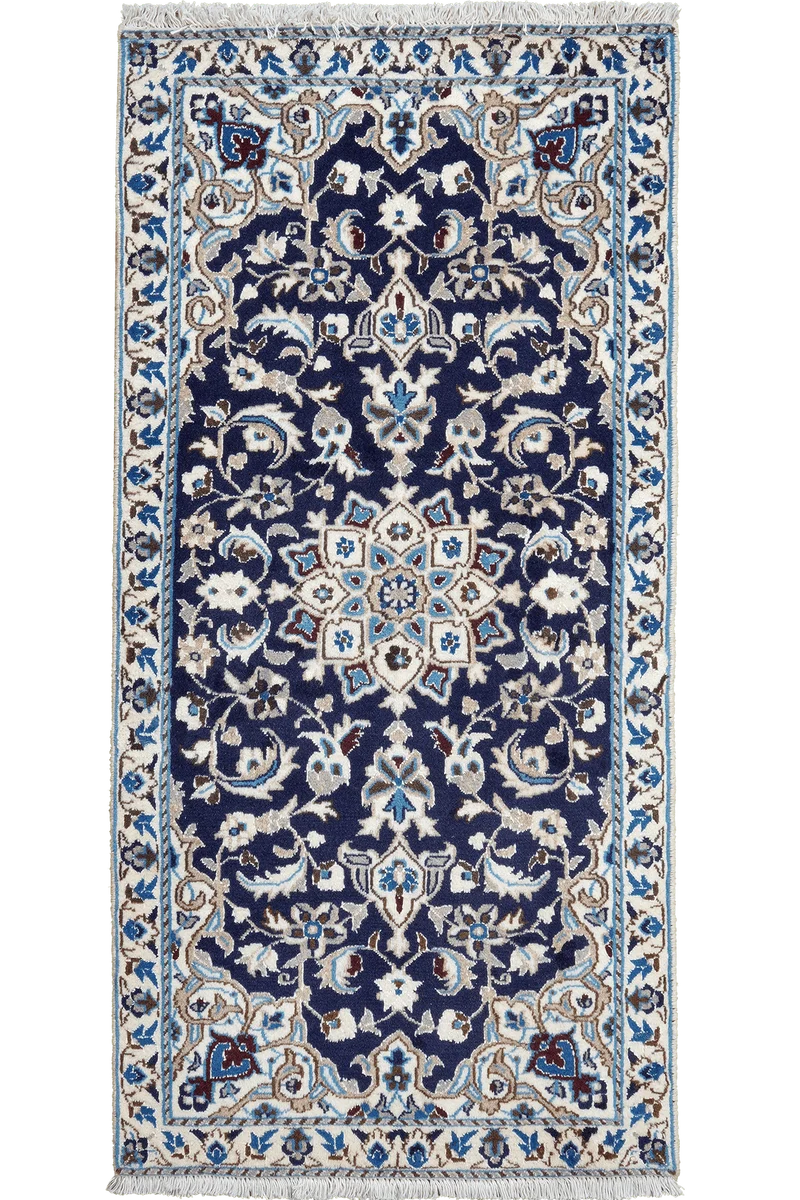 Nain 12La · Handgeknüpft – Blau, 136x67 cm