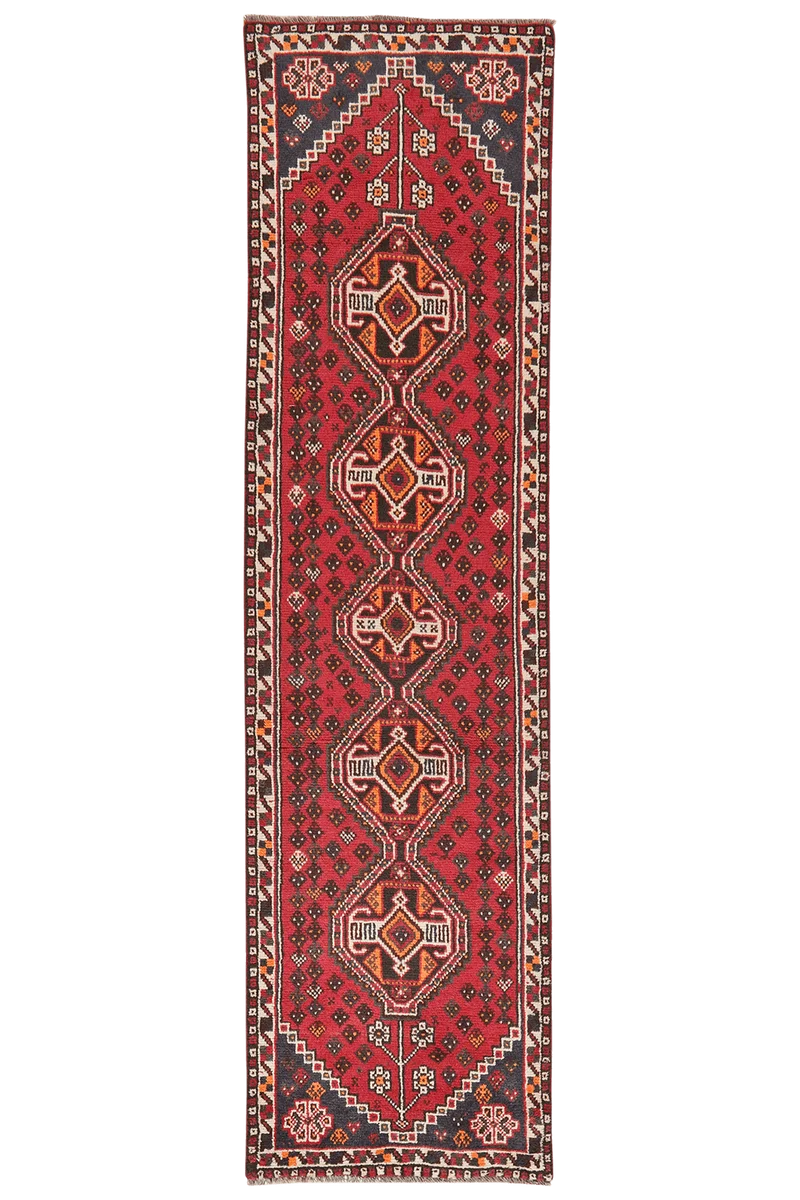 Shiraz · Handgeknüpft – Rot, 287x75 cm