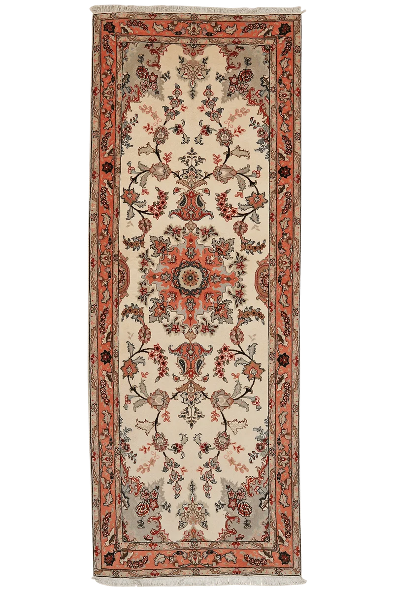 Tabriz 50 Raj · Handgeknüpft – Beige, 221x81 cm