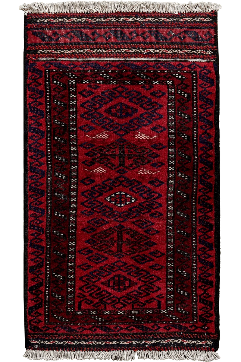 Belutch · Handgeknüpft – Rot, 78x44 cm