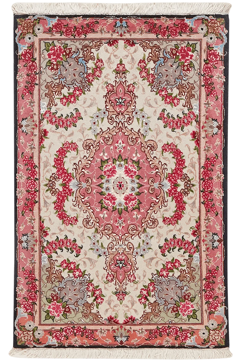 Tabriz 50 Raj · Handgeknüpft – Beige, 92x60 cm