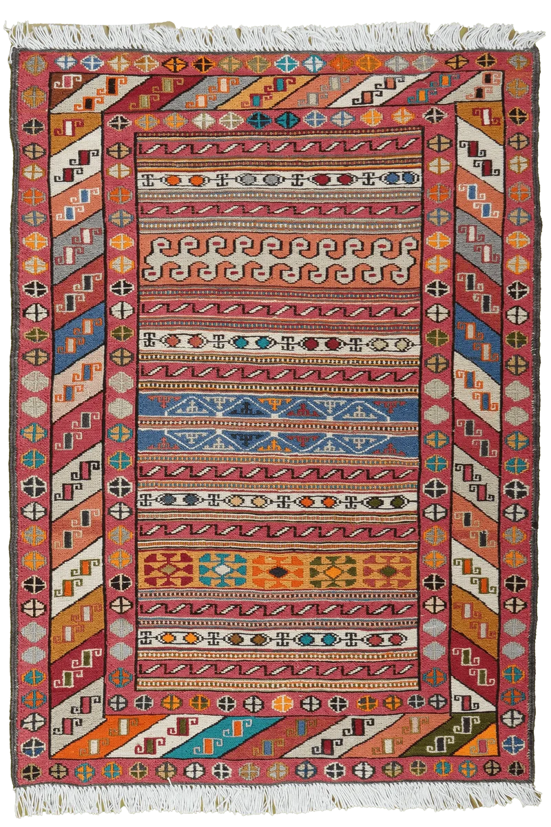 Sumak Shahsavan · Handgewebt – Bunt, 100x72 cm