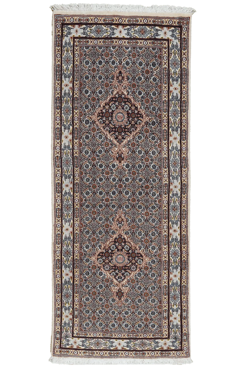 Moud Mahi · Handgeknüpft – Beige, 193x76 cm