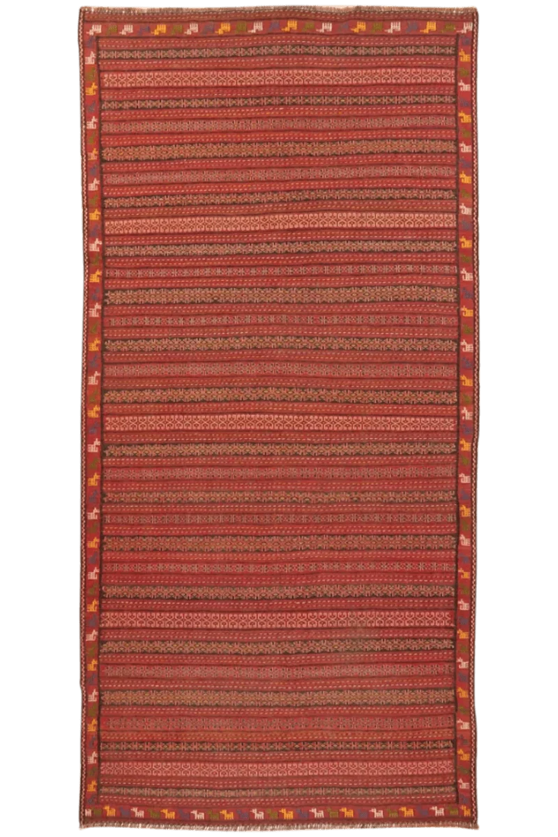 Kelim Kordi · Handgewebt – Rot, 325x159 cm