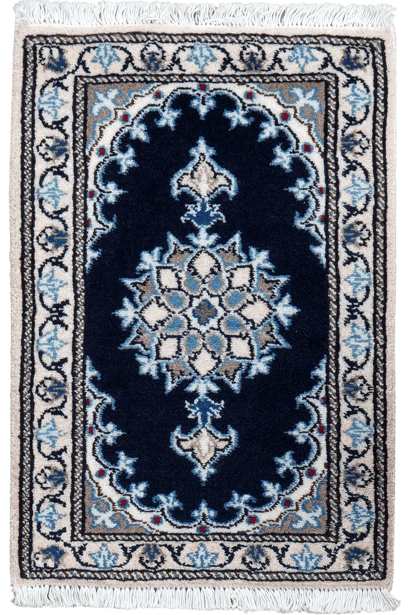 Nain 12La · Handgeknüpft – Blau, 60x40 cm