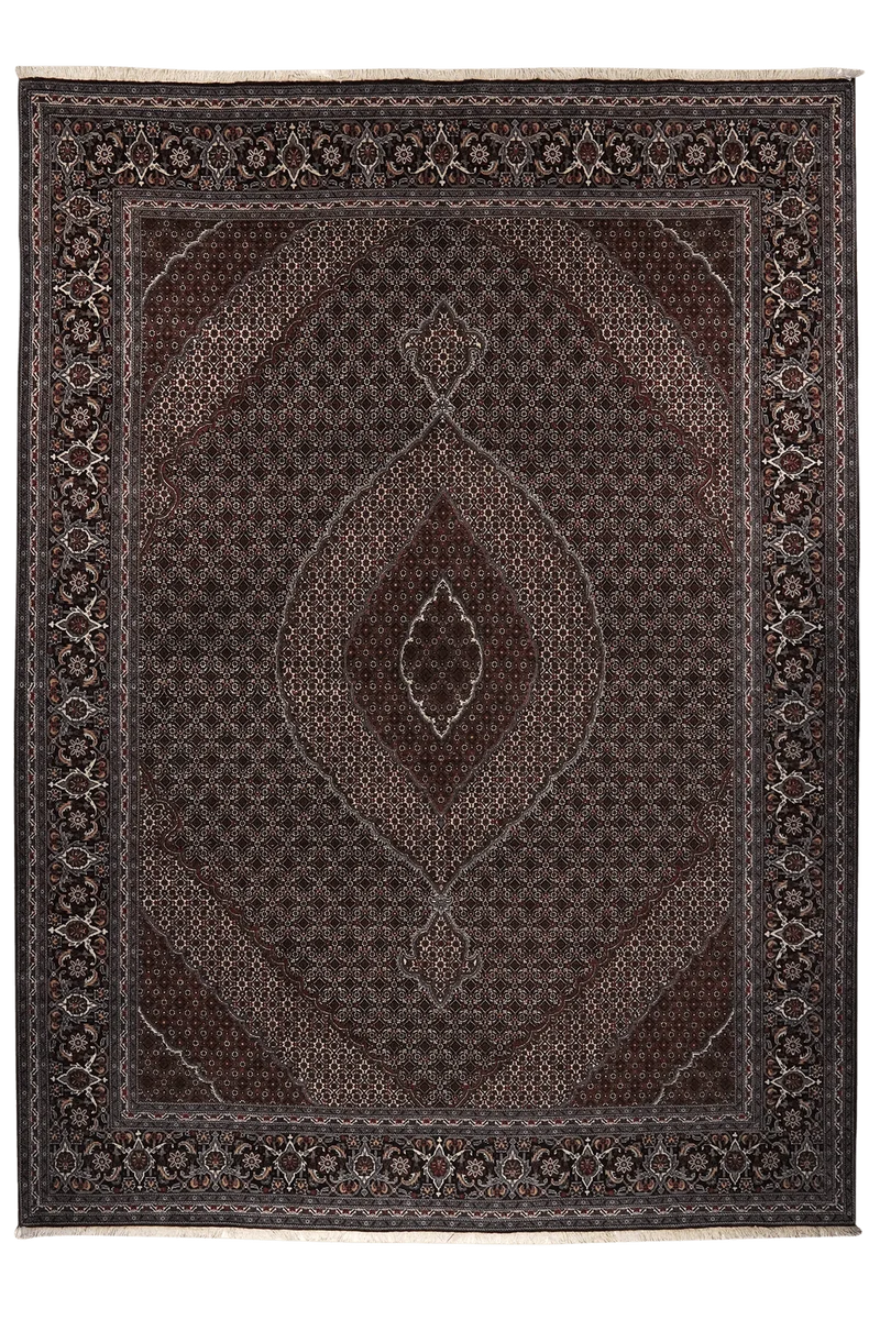 Tabriz 40 Raj · Handgeknüpft – Schwarz, 352x253 cm