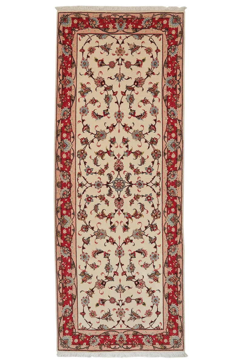 Tabriz 50 Raj · Handgeknüpft – Beige, 207x77 cm
