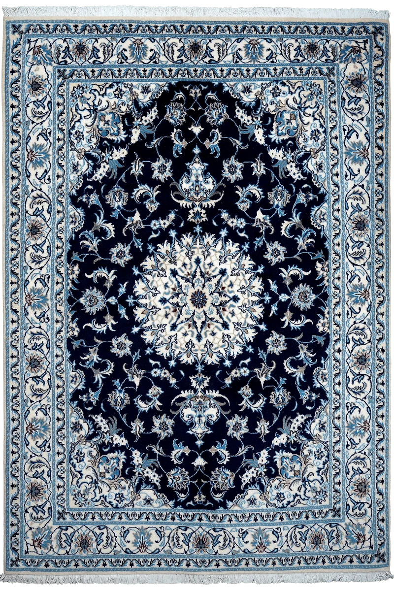 Nain 12La · Handgeknüpft – Blau, 239x164 cm