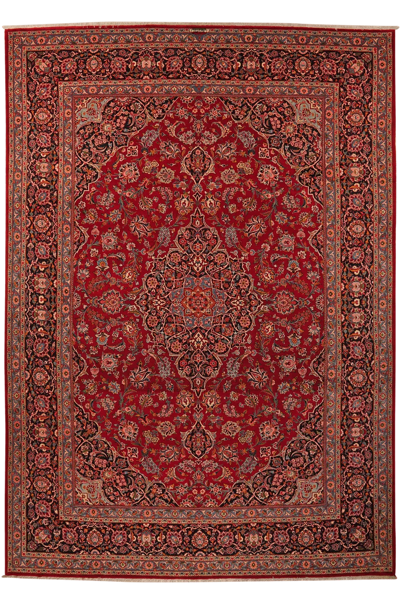 Kashan · Handgeknüpft – Rot, 389x274 cm