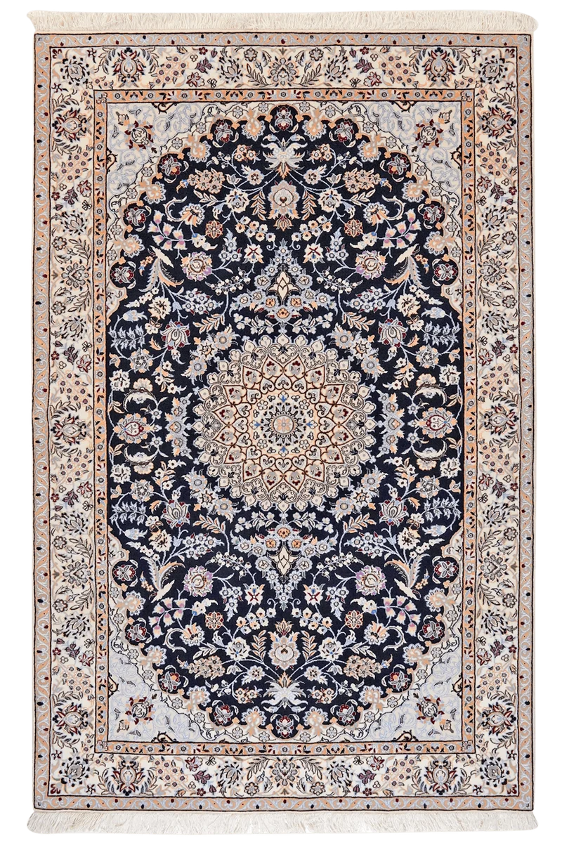 Nain 6La · Handgeknüpft – Blau, 185x120 cm
