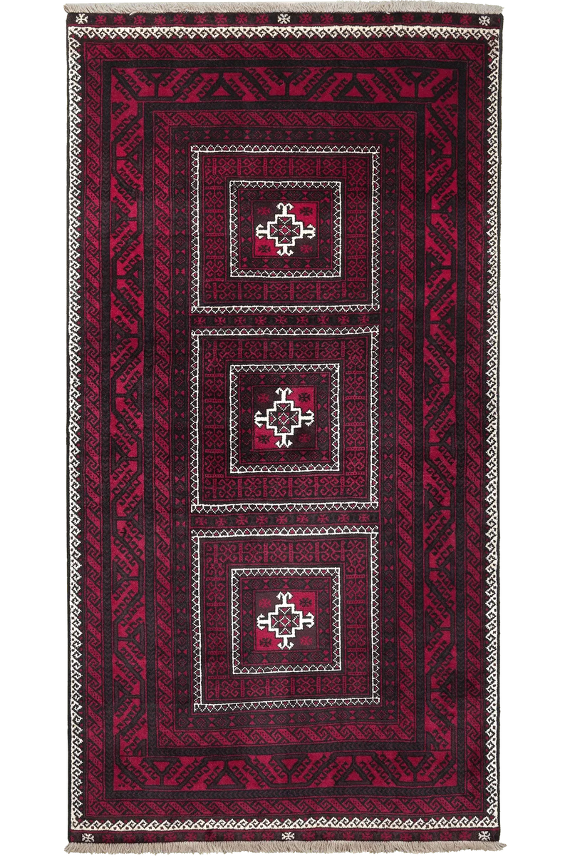 Belutch · Handgeknüpft – Schwarz, 196x102 cm