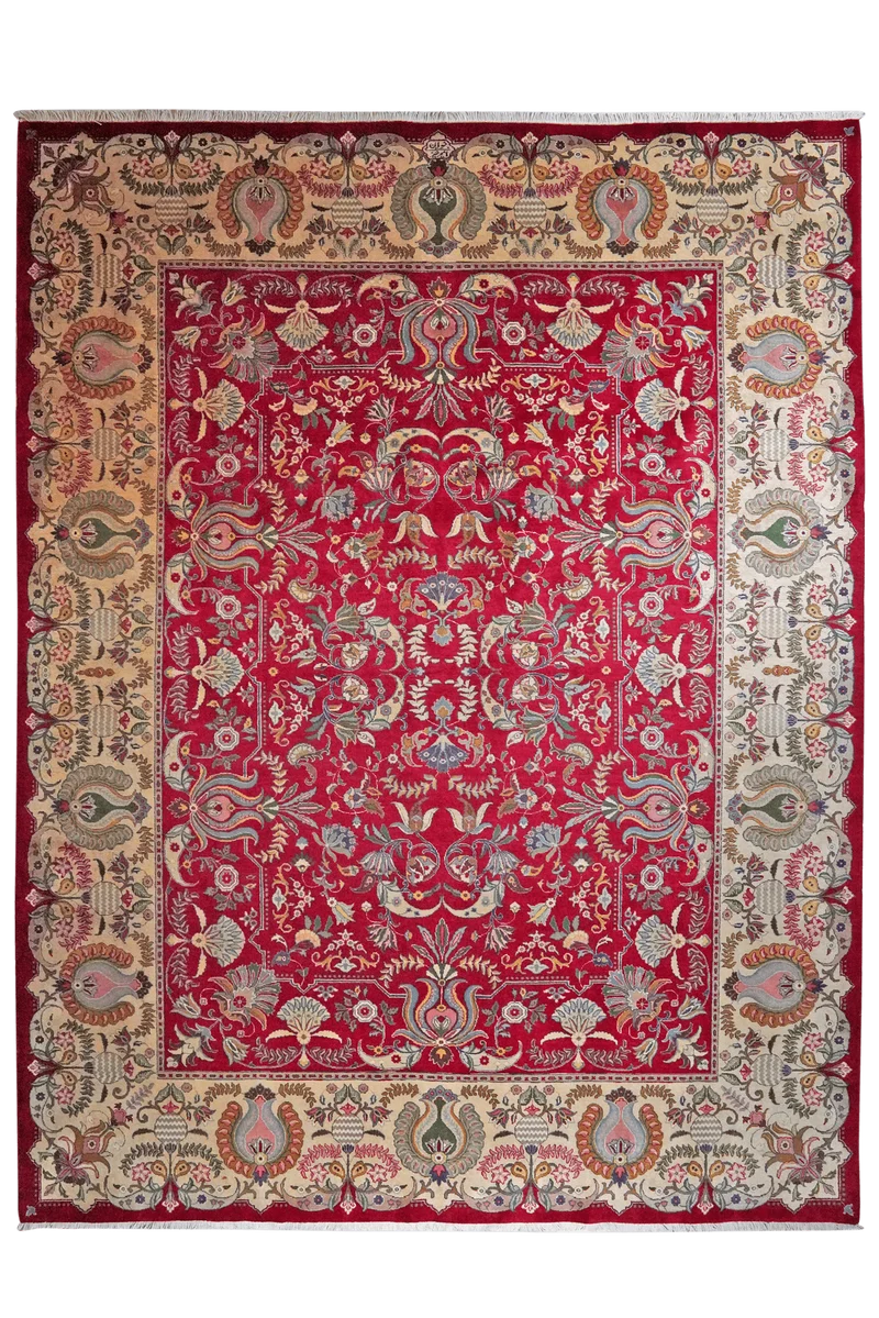 Tabriz Old · Handgeknüpft – Rot, 393x295 cm