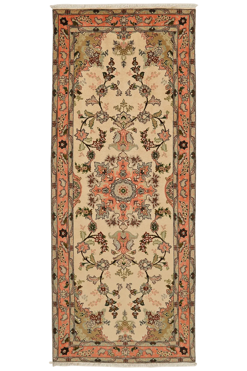 Tabriz 50 Raj · Handgeknüpft – Beige, 202x82 cm