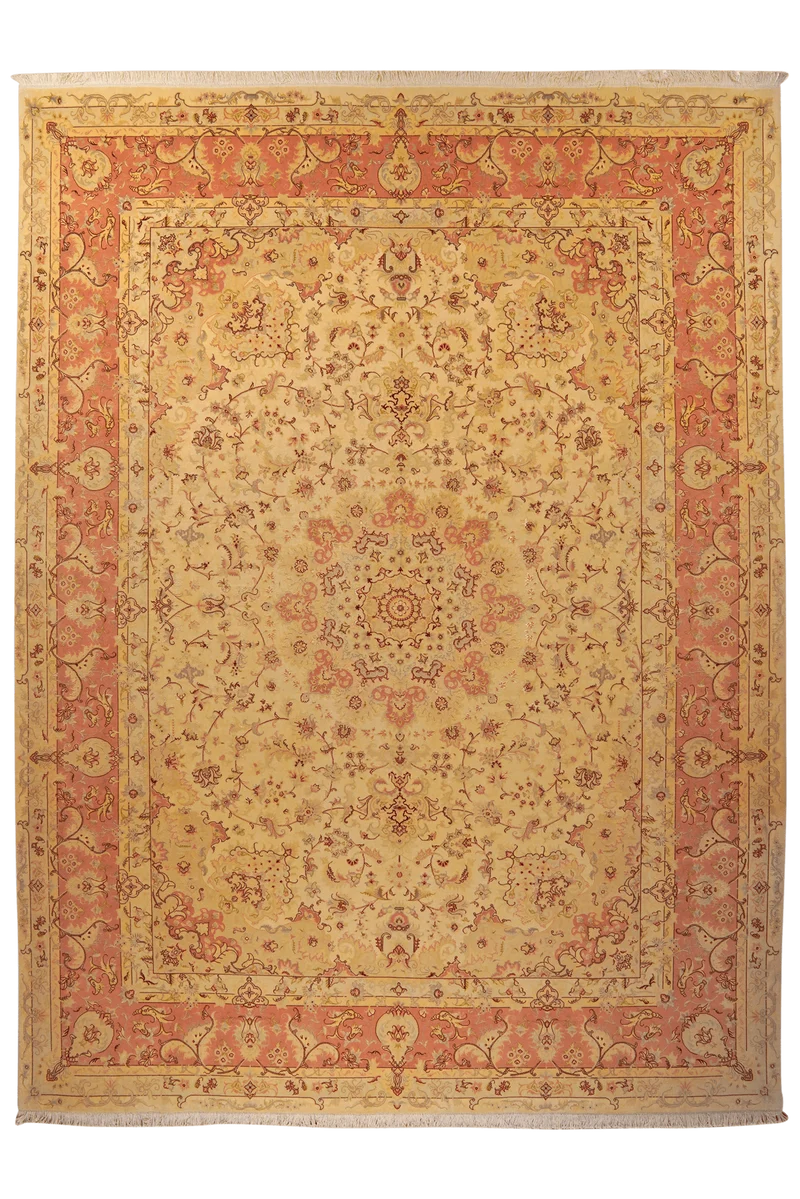 Tabriz 50 Raj · Handgeknüpft – Beige, 390x294 cm