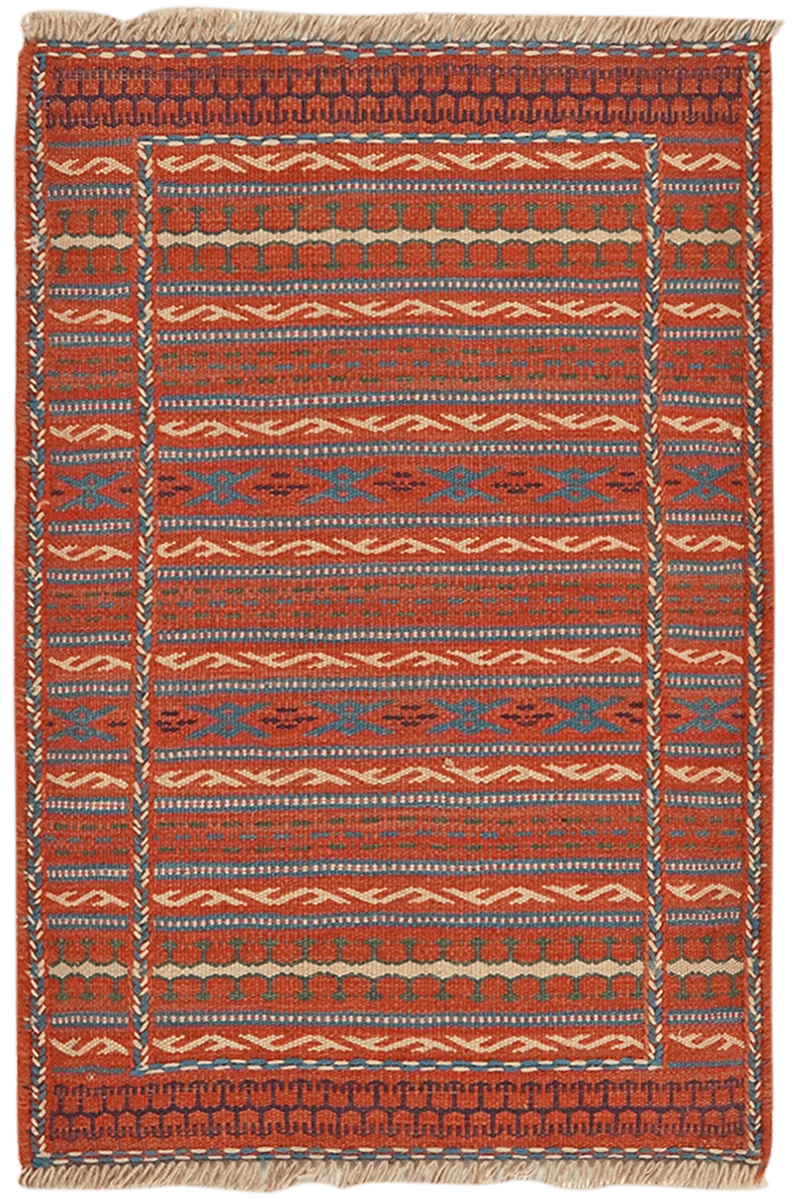 Kelim Kordi · Handgewebt – Rot, 87x60 cm