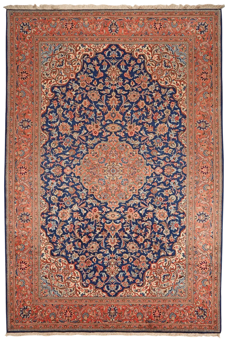 Kashan · Handgeknüpft – Blau, 300x204 cm