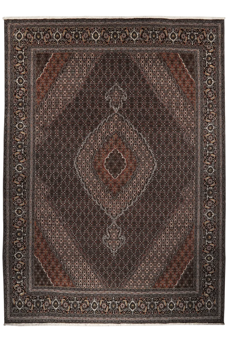 Tabriz 40 Raj · Handgeknüpft – Schwarz, 350x250 cm