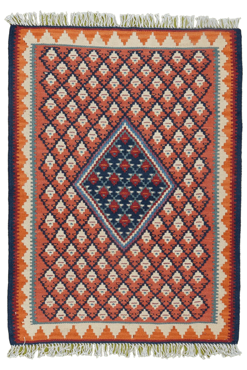 Kelim Senneh · Handgewebt – Rot, 85x62 cm
