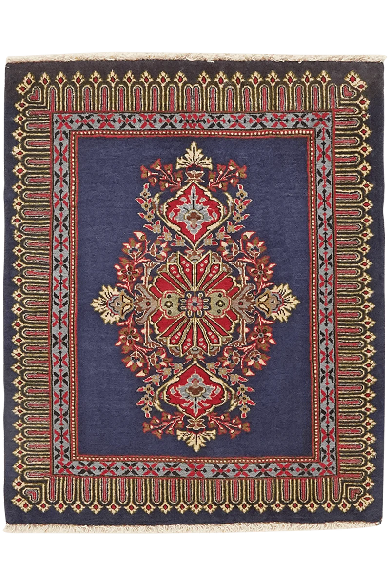 Kashan · Handgeknüpft – Blau, 81x66 cm