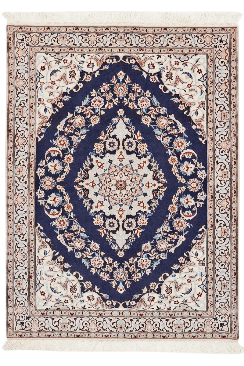 Nain 6La · Handgeknüpft – Blau, 131x98 cm
