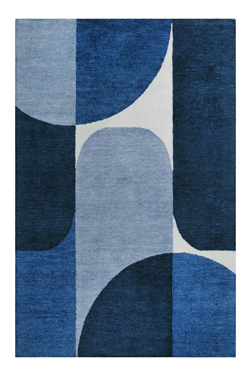 Esprit Kurzflor Teppich Blau "Backup"