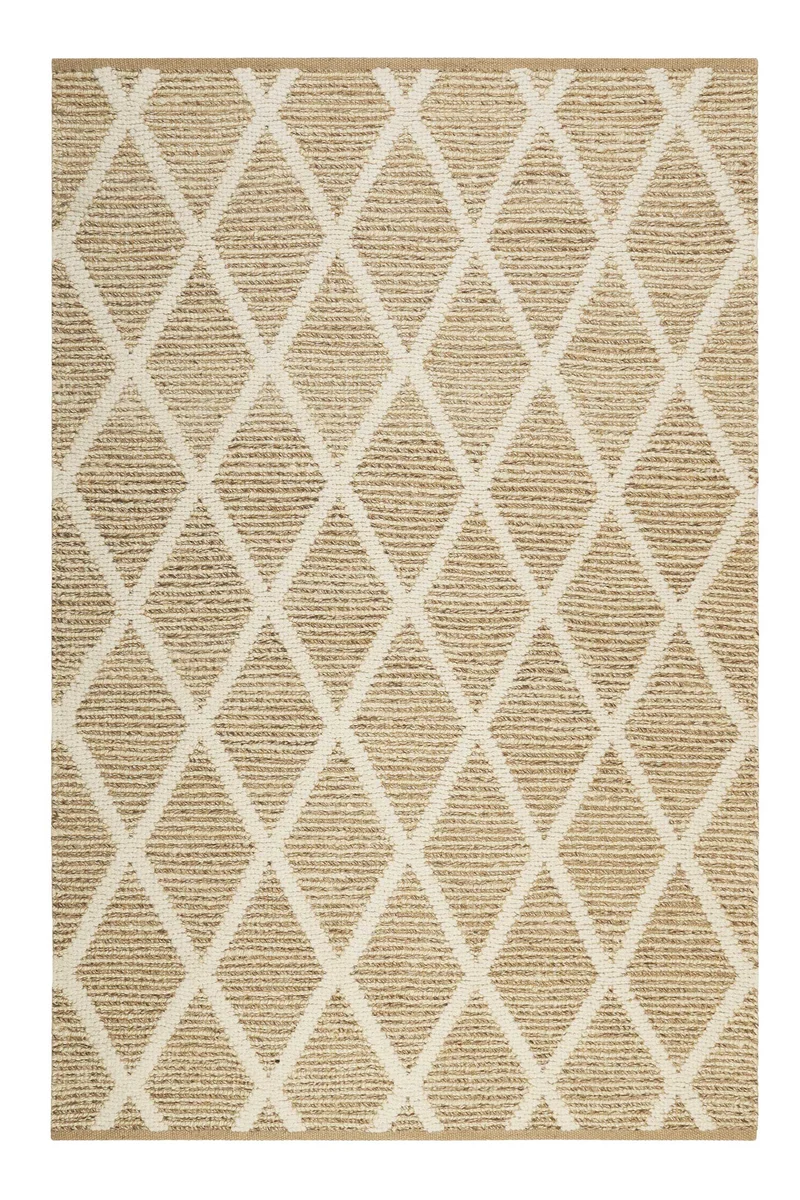 Teppich Naturfarben aus Jute & Wolle "Novella" Green Looop
