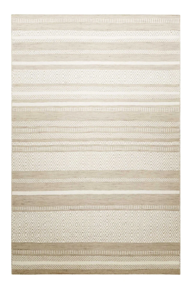 Kelim Teppich Beige Braun aus Wolle "Dijon" Green Looop