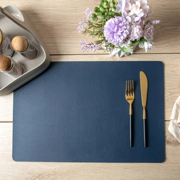 Phylo Rectangular Placemats, Set of 6 - Navy Blue