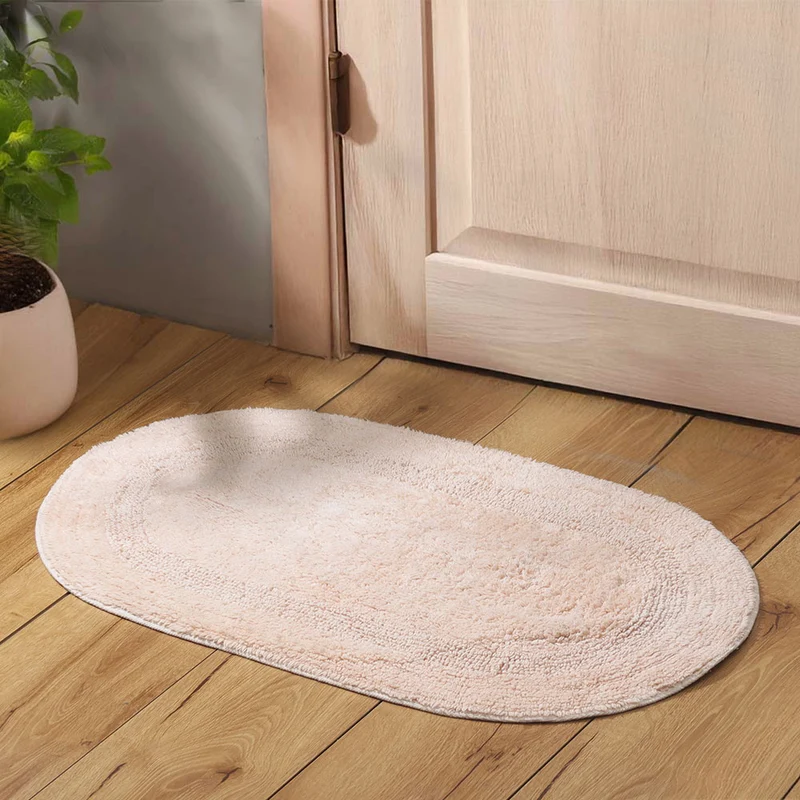 Mari Oval Loop-Tufted Bathmat - Peach