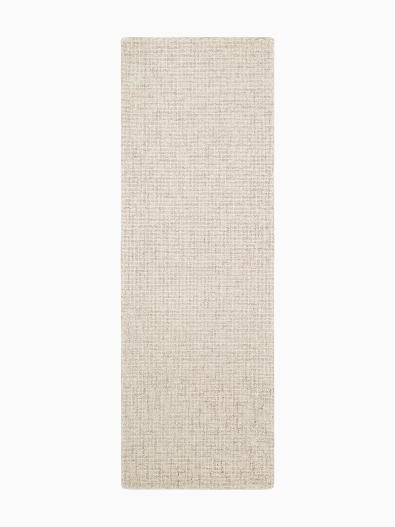 Einfarbiger Wollteppich Eloise Creme Grau