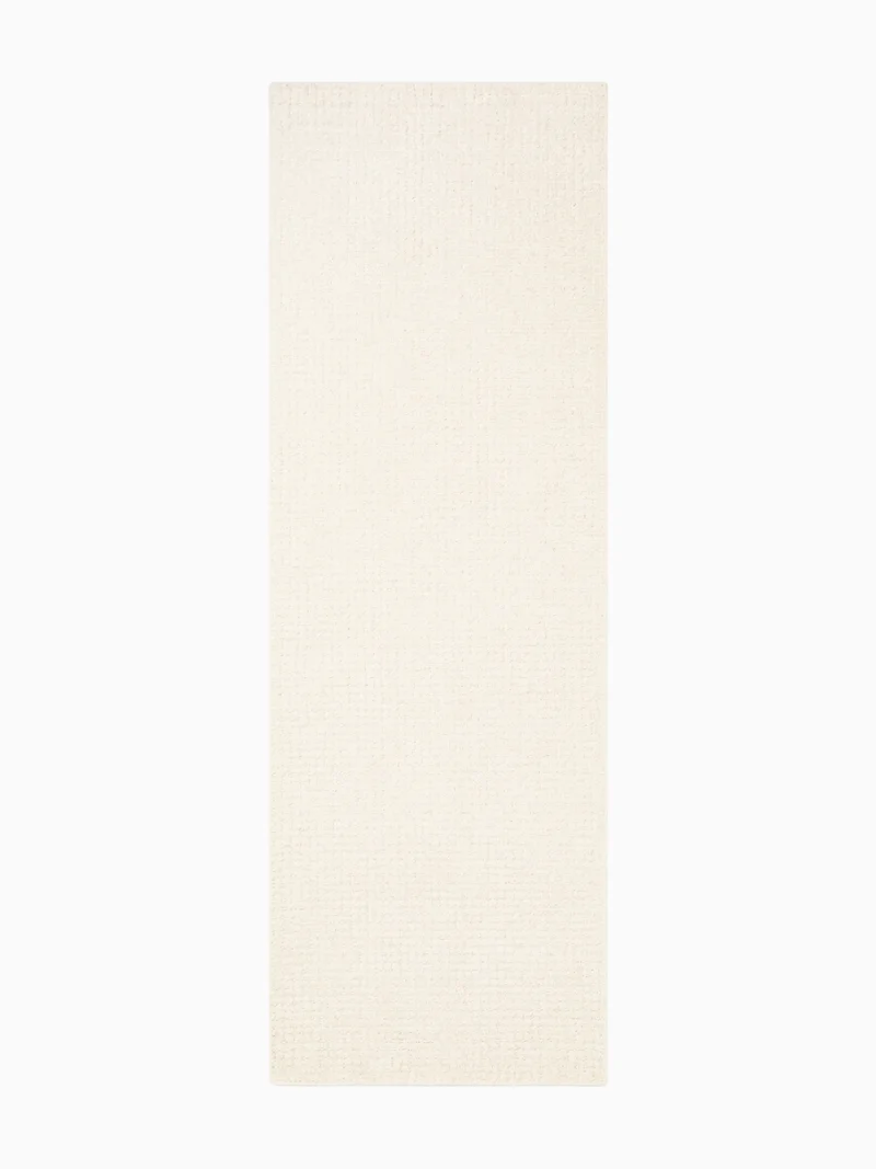 Einfarbiger Wollteppich Eloise Creme