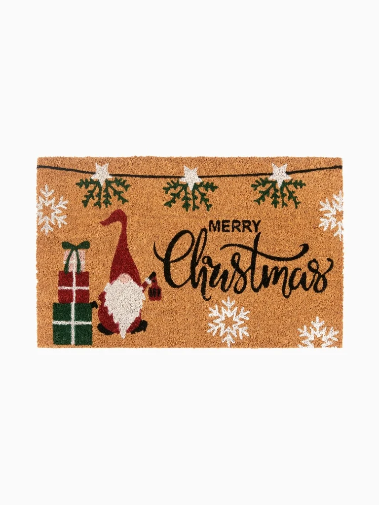 Fußmatte Außen Innen Weihnachten Geschenke Beige