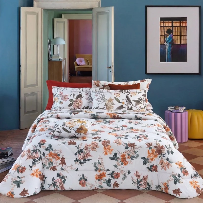 Completo Lenzuola wild orchid Moderno in Percalle