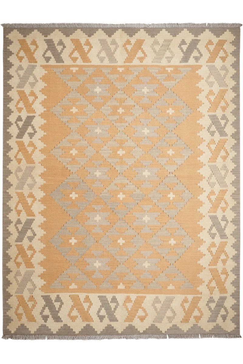 Kelim Gashgai · Handgewebt – Gelb, 229x174 cm