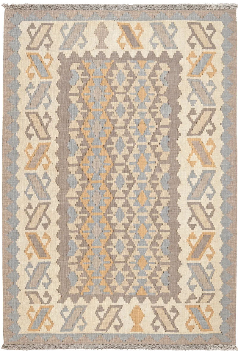 Kelim Gashgai · Handgewebt – Grau, 177x122 cm