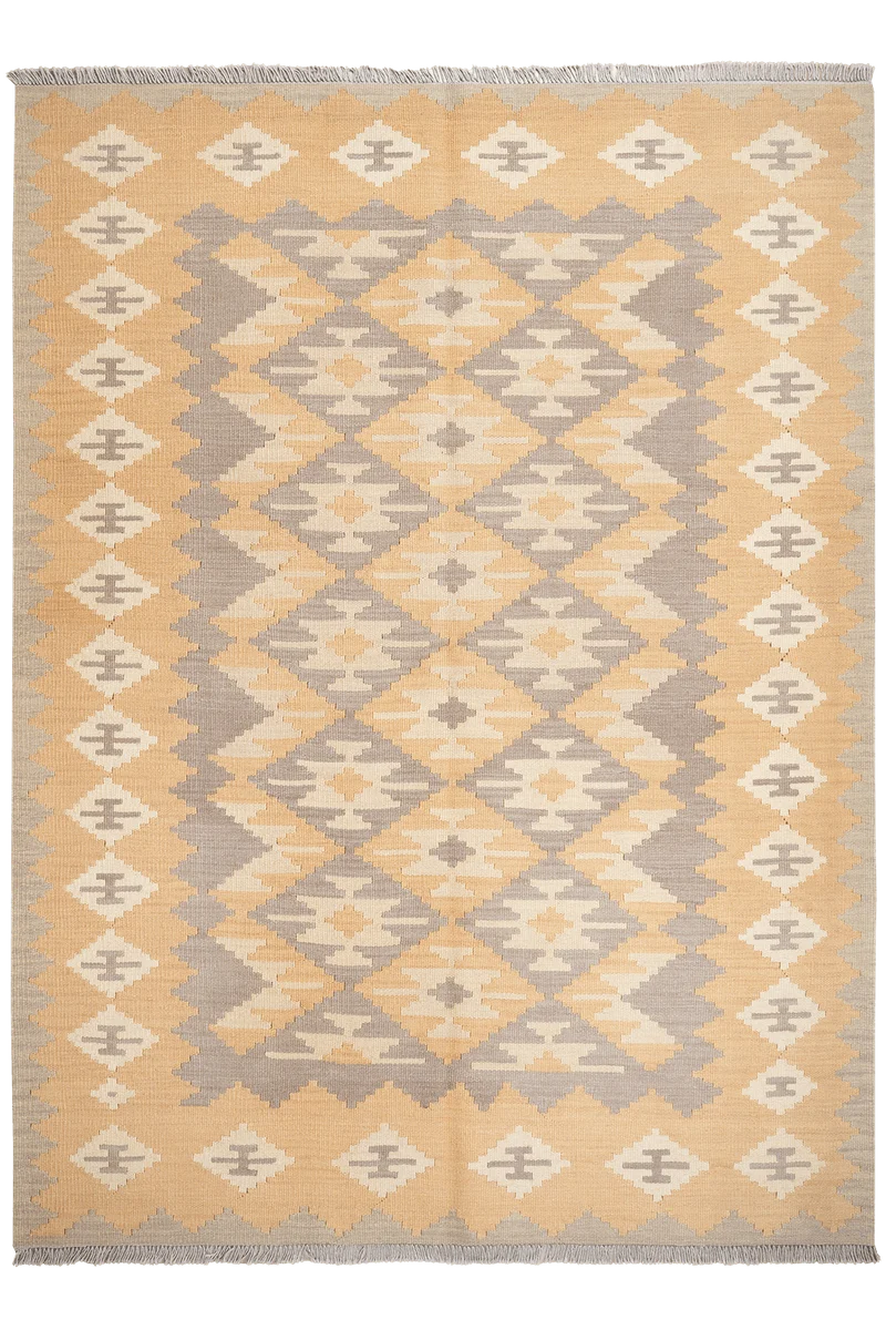 Kelim Gashgai · Handgewebt – Grau, 230x168 cm