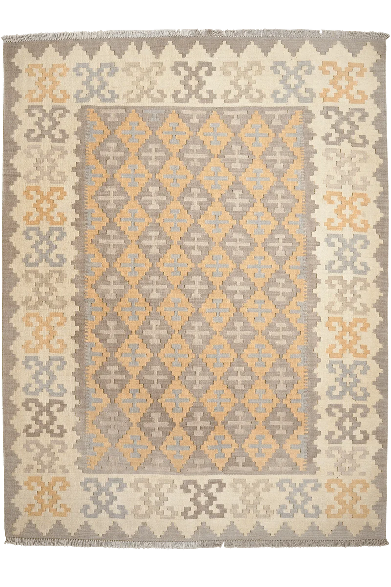 Kelim Gashgai · Handgewebt – Grau, 235x178 cm