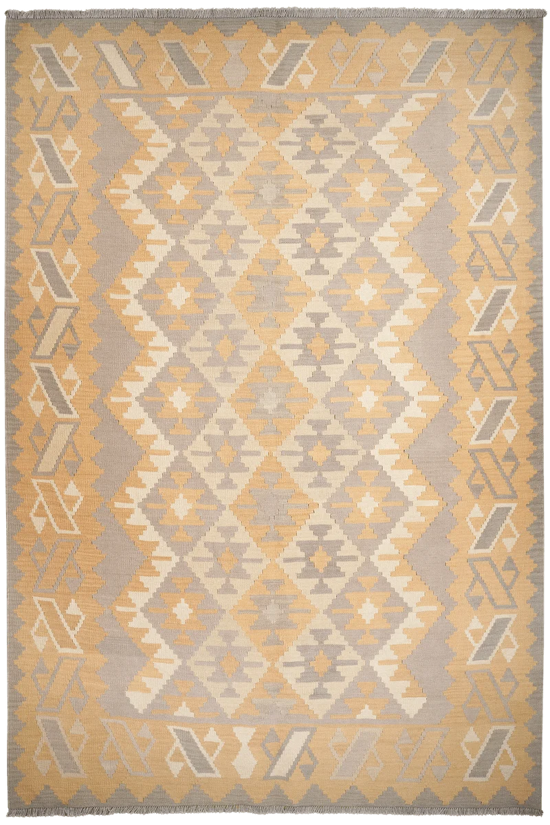 Kelim Gashgai · Handgewebt – Beige, 294x197 cm