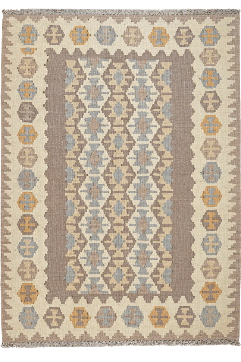 Kelim Gashgai · Handgewebt – Grau, 167x122 cm
