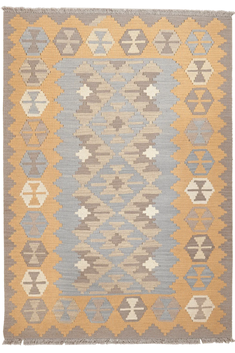 Kelim Gashgai · Handgewebt – Grau, 183x123 cm